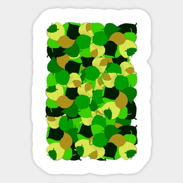 Pattern leaves yellow green Sticker by ArtKsenia